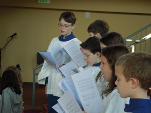 The choir leading the communion hymn. 