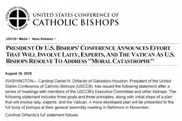 Statement from Cardinal Daniel N. DiNardo of Galveston-Houston, President of the United States Conference of Catholic Bishops (USCCB)